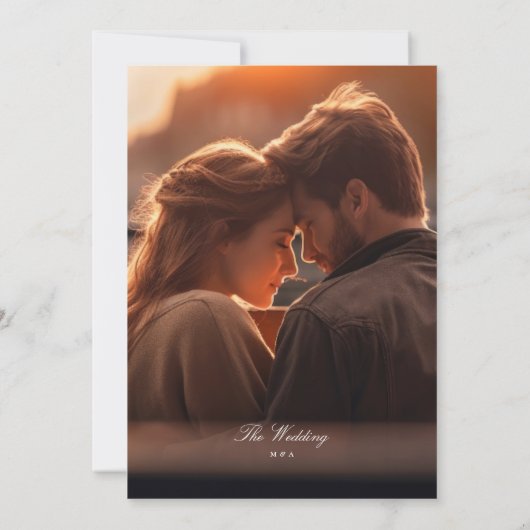 Formal Schwarz-weiße Hochzeit mit Elegant Overlay  Einladung (Rückseite)