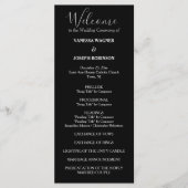 Formal Schwarz-weiße Hochzeitsprogramme Programm (Vorderseite)