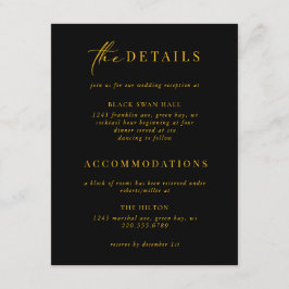 Formal Schwarze Krawatte Gold Deco Details einfüge Begleitkarte