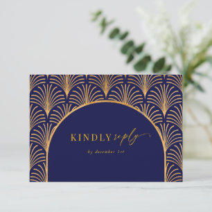 Formal Schwarze Krawatte Goldenes Paradies für UAW RSVP Karte
