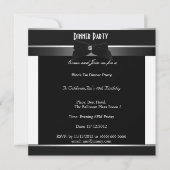 Formal Schwarze Krawatte Weißes Kleid Geburtstag Einladung (Vorderseite)