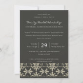 FORMAL-SCHWARZE SILVER-DAMASK-CLASSIC-WORKSHOP-VER EINLADUNG (Vorderseite)