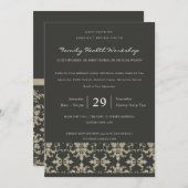 FORMAL-SCHWARZE SILVER-DAMASK-CLASSIC-WORKSHOP-VER EINLADUNG (Vorne/Hinten)