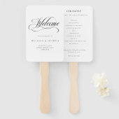 Formal Script Black & White Wedding Fächer (Vorne und Hinten)