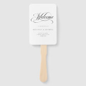 Formal Script Black & White Wedding Fächer (Vorderseite)