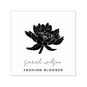 Formal Script Botanical Lotus Floral Permastempel (Design)