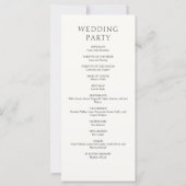Formal Script Calligraphy Wedding Program (Rückseite)