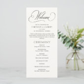 Formal Script Calligraphy Wedding Program (Stehend Vorderseite)