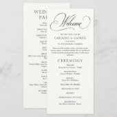 Formal Script Calligraphy Wedding Program (Vorne/Hinten)