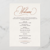 Formal Script Calligraphy Wedding Program Folieneinladung (Vorderseite)