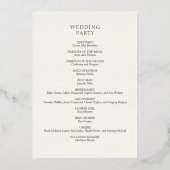 Formal Script Calligraphy Wedding Program Folieneinladung (Rückseite)