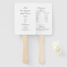 Formal Script Geometric Monogram Wedding Program Fächer