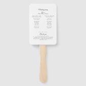 Formal Script Geometric Monogram Wedding Program Fächer (Rückseite)