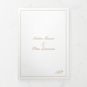 Formal Script Monogram Gold Elegant Wedding Dreifach Gefaltete Einladung (Cover)