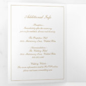 Formal Script Monogram Gold Elegant Wedding Dreifach Gefaltete Einladung (Innen Erste Seite)