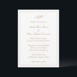 Formal Script Monogram Gold Elegant Wedding Einladung<br><div class="desc">Traditioneller Stil Hochzeitseinladung mit einem einfachen und klassischen Design mit Ihrem Monogramm oben zusammen mit Ihren Hochzeitsdetails, umgeben von einer Grenze. Ihre Daten befinden sich in einem eleganten Imitat Gold-Skript und können durch Anklicken des Buttons "Anpassen" in eine beliebige Farbe geändert werden. Diese Hochzeitseinladung mit zeitlosem Design ist perfekt für...</div>