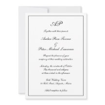 Formal Script Monogram Schwarz-weiß Elegant Weddin