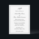 Formal Script Monogram Schwarz-weiß Elegant Weddin Einladung<br><div class="desc">Traditioneller Stil Wedding Invitation mit einem einfachen Design in klassisch schwarz-weiß mit Ihrem Monogramm an der Spitze zusammen mit Ihren Hochzeitsdetails in einem eleganten Drehbuch umgeben von einer Grenze. Die Farbe kann in eine beliebige Farbe geändert werden, indem Sie auf die Schaltfläche "Anpassen" klicken. Diese Hochzeitseinladung mit zeitlosem Design ist...</div>