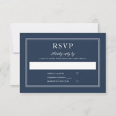 Formal Script Navy Blue Wedding RSVP Card (Vorderseite)