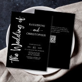 Formal Script Schwarz-weiß Elegante Hochzeit Einladung