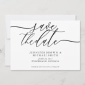 Formal Script Wedding Rett Date Foto Save The Date (Vorderseite)