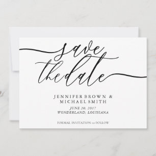 Formal Script Wedding Rett Date Foto Save The Date