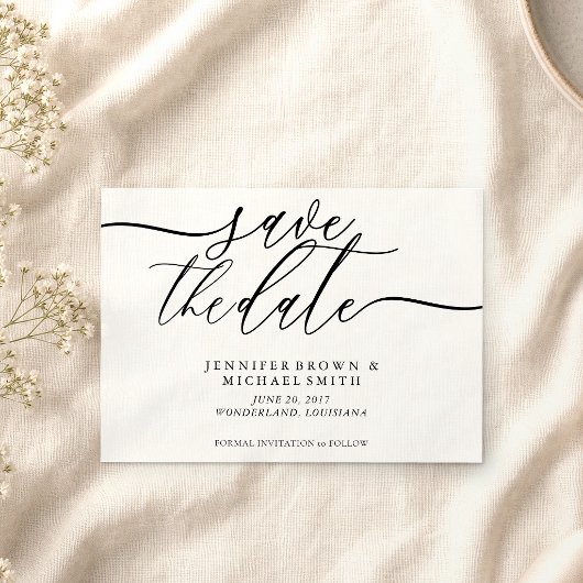 Formal Script Wedding Rett Date Foto Save The Date