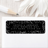 Formal Scrolling Blätter Black Wedding Address (Insitu)