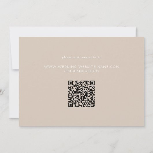 Formal Scrolling Blätter Sandy Beige Wedding Einladung (Rückseite)