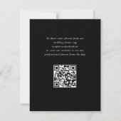 Formal Scrolling-Blätter Schwarz-weiße Hochzeitsst Dankeskarte (Rückseite)