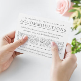 Formal Scrolling Blätter Schwarz-weiße Unterkünfte Begleitkarte