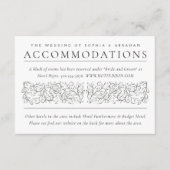 Formal Scrolling Blätter Schwarz-weiße Unterkünfte Begleitkarte (Vorderseite)