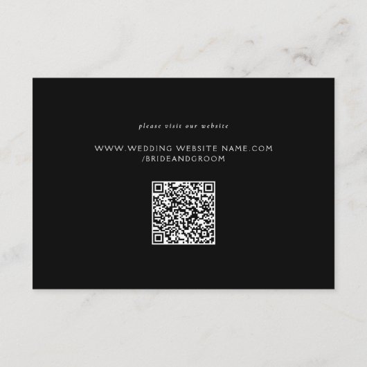 Formal Scrolling-Blätter Schwarz-weißer Empfang Begleitkarte (Rückseite)