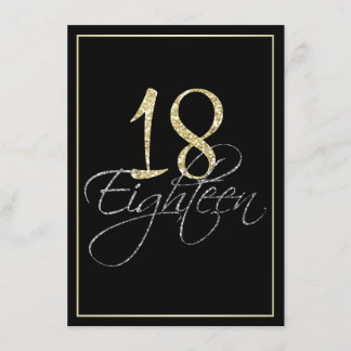 Formal Silver Black and Gold 18. Geburtstagsparty Einladung