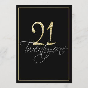 Formal Silver Black und Gold 21. Geburtstag Party Einladung