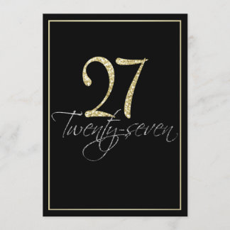 Formal Silver Black und Gold 27. Geburtstagsparty Einladung