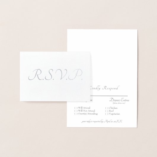 Formal Silver Foil II Gray UAWG Wedding Folienkarte (Anzeige)