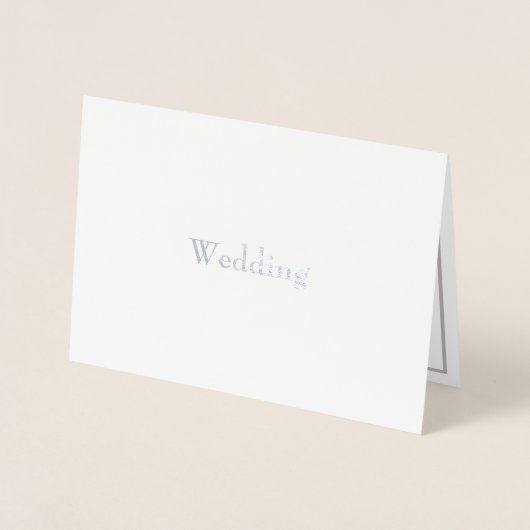 Formal Silver Foil keine Eltern Hochzeit Einladung (Vorderseite)