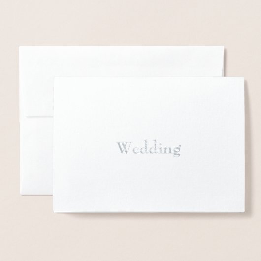Formal Silver Foil keine Eltern Hochzeit Einladung (Vorderseite mit Umschlag)