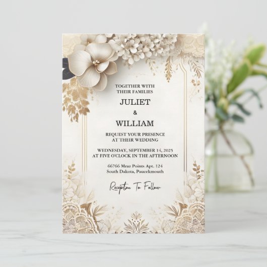 Formal Simple Classic Elegant Blank Wedding Einladung (Stehend Vorderseite)