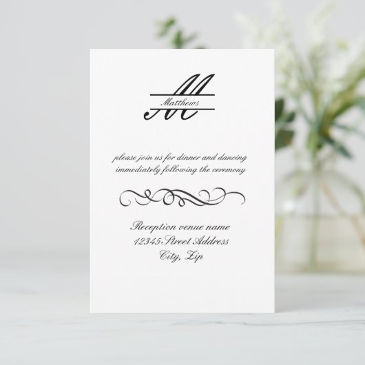 Formal Simple Elegant - 3x5 Empfang Einladung (Stehend Vorderseite)