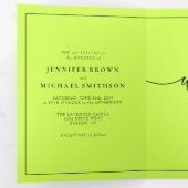 Formal Simple Frame Modern Cyber Lime Jet Black Dreifach Gefaltete Karte (Innen Erste Seite)