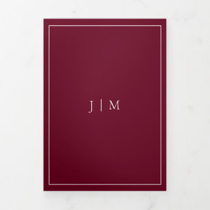 Formal Simple Frame Modern Wedding Bordey Dreifach Gefaltete Karte