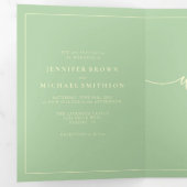 Formal Simple Frame Modern Wedding Pistachio Dreifach Gefaltete Karte (Innen Erste Seite)