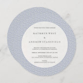 Formal Soft Lila kleine japanische Waves Hochzeit Einladung (Vorne/Hinten)