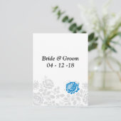 Formal speichern Sie die Daten Postkarten Blue Flo (Stehend Vorderseite)