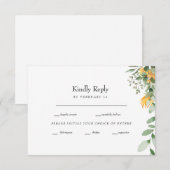 Formal Sunflower Wedding RSVP Karte (Vorne/Hinten)
