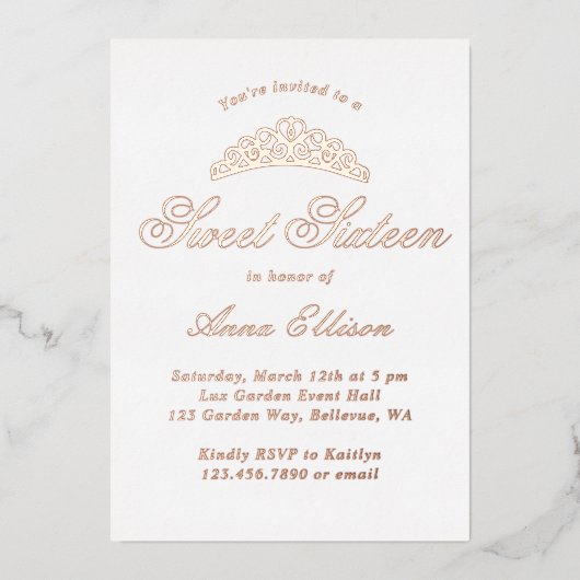 Formal Sweet 16 Folieneinladung (Vorderseite)