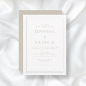 Formal Taupe Hochzeit Einladung