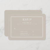 Formal Taupe Hochzeit RSVP Karte (Vorne/Hinten)